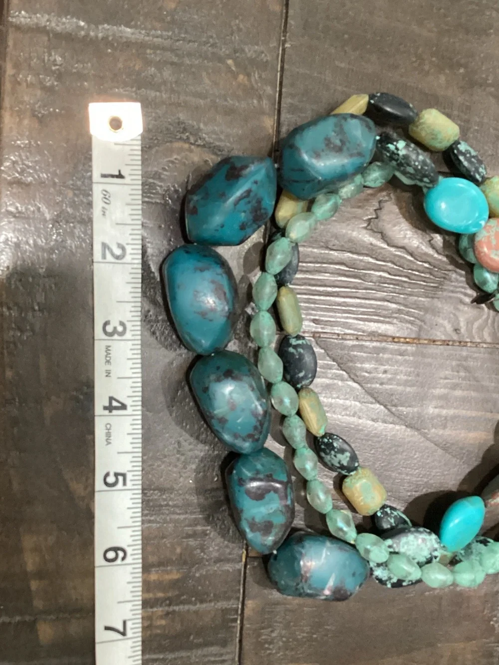 Turquoise‎ Multi-Strand Beaded Necklace - Aqua Green